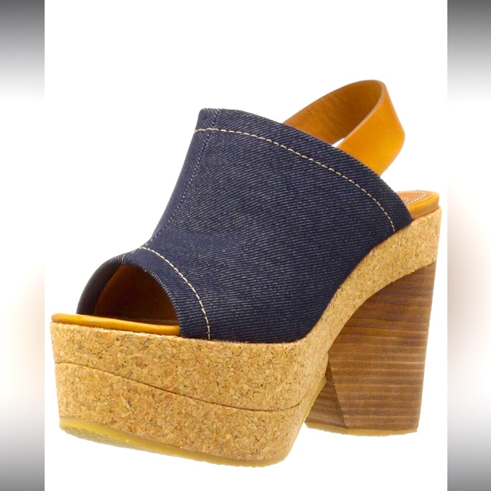 See by Chloe | Womens Fa-Edith Denim Mule  Platform Wedge | Size:40/ US size 9